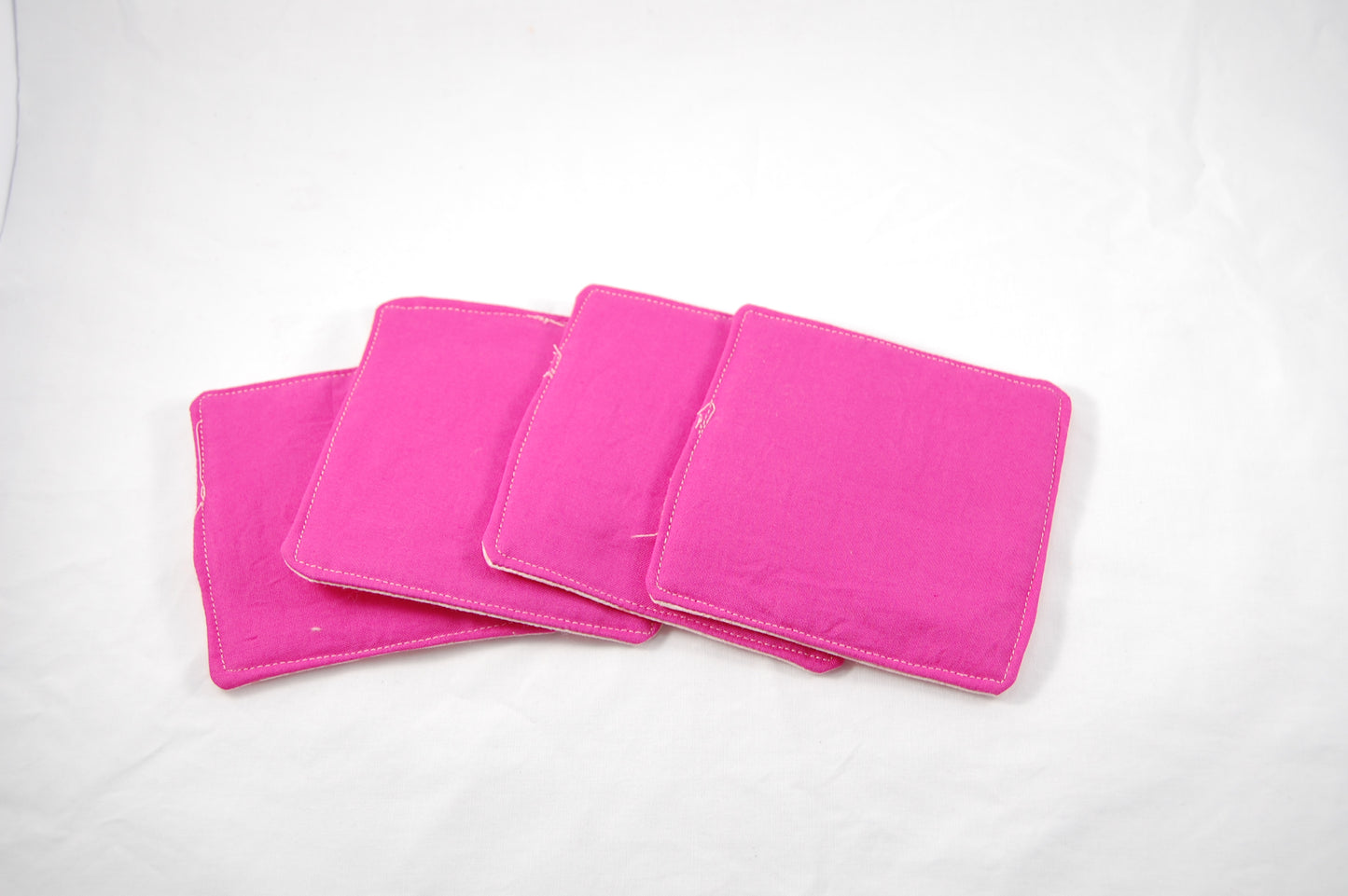 Handmade Pink Swirl Mug Rug Coaster Set
