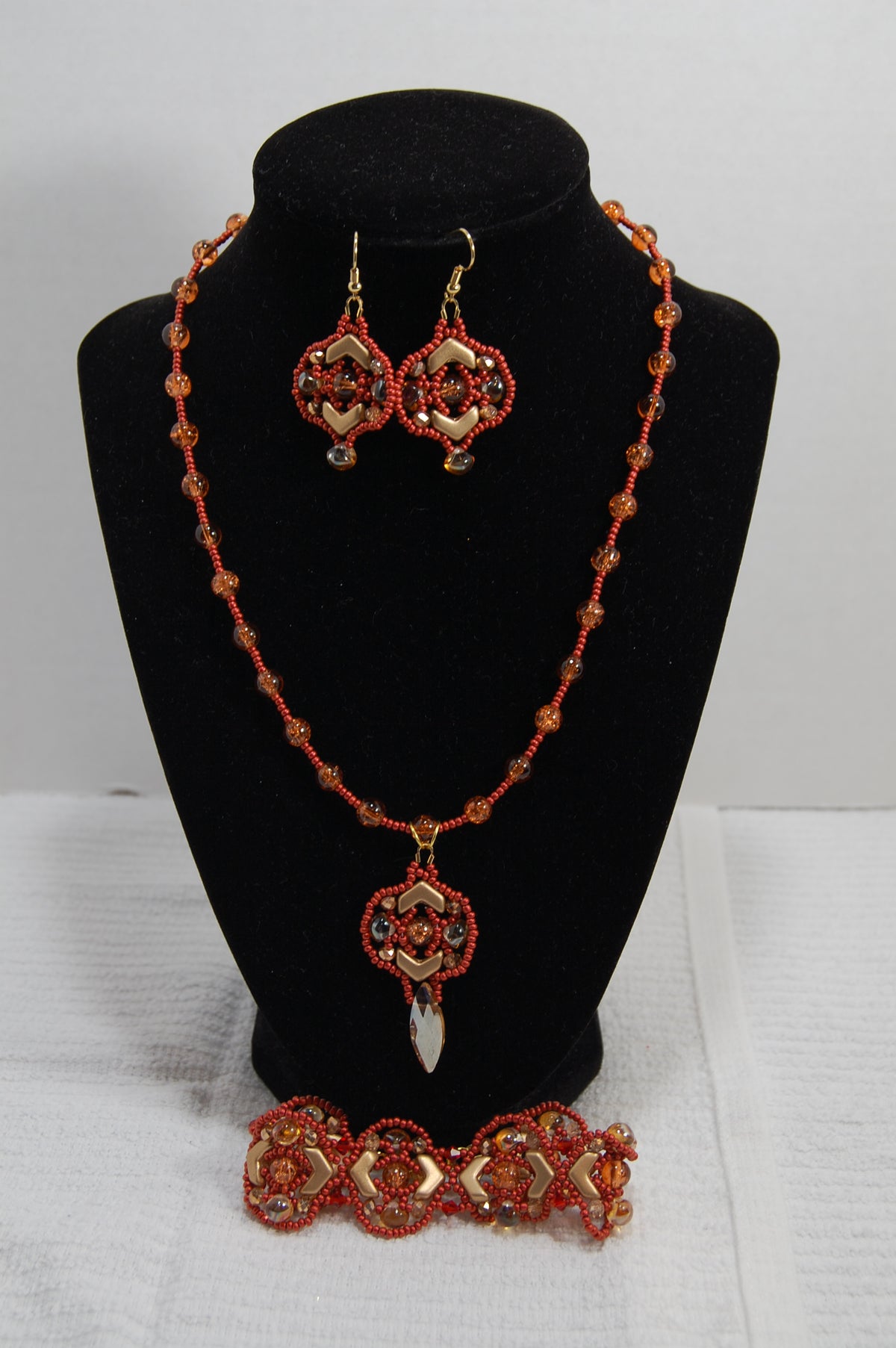 Autumn Glow Beaded Jewelry Set