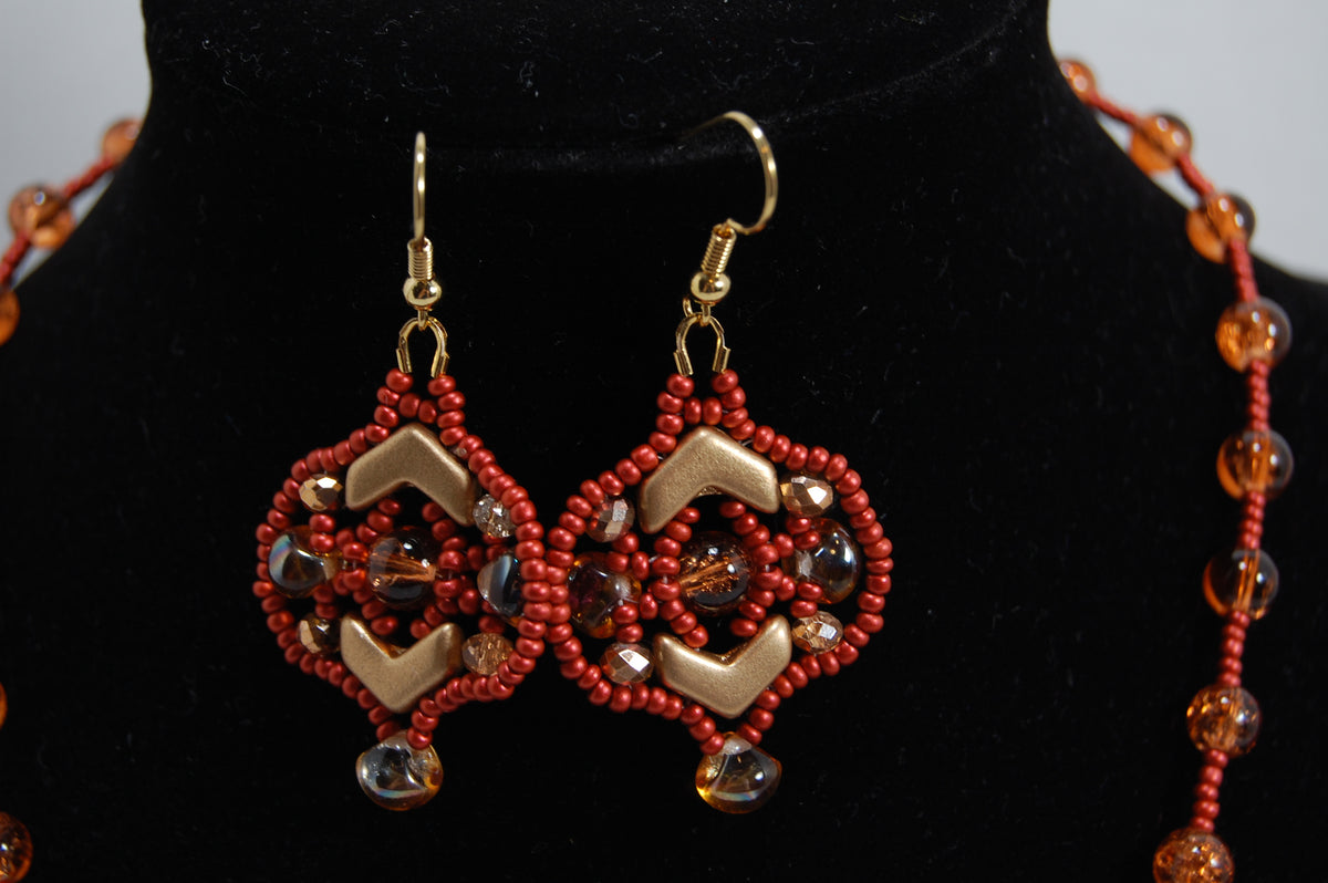 Autumn Glow Beaded Jewelry Set