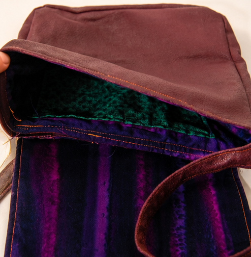 Crown Royal Peach Inspired Messenger Bag | Handmade Crossbody Purse | Upcycled Whiskey Bag Purse | Burgundy Faux Leather Shoulder Bag
