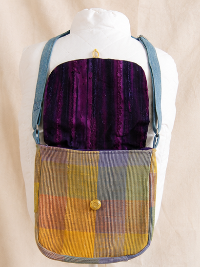 Upcycled Crown Royal Crossbody Bag – Handmade from Reclaimed Fabrics
