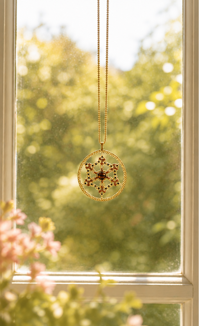 Vector Equilibrium Sacred Geometry Statement Necklace & Window Hanging