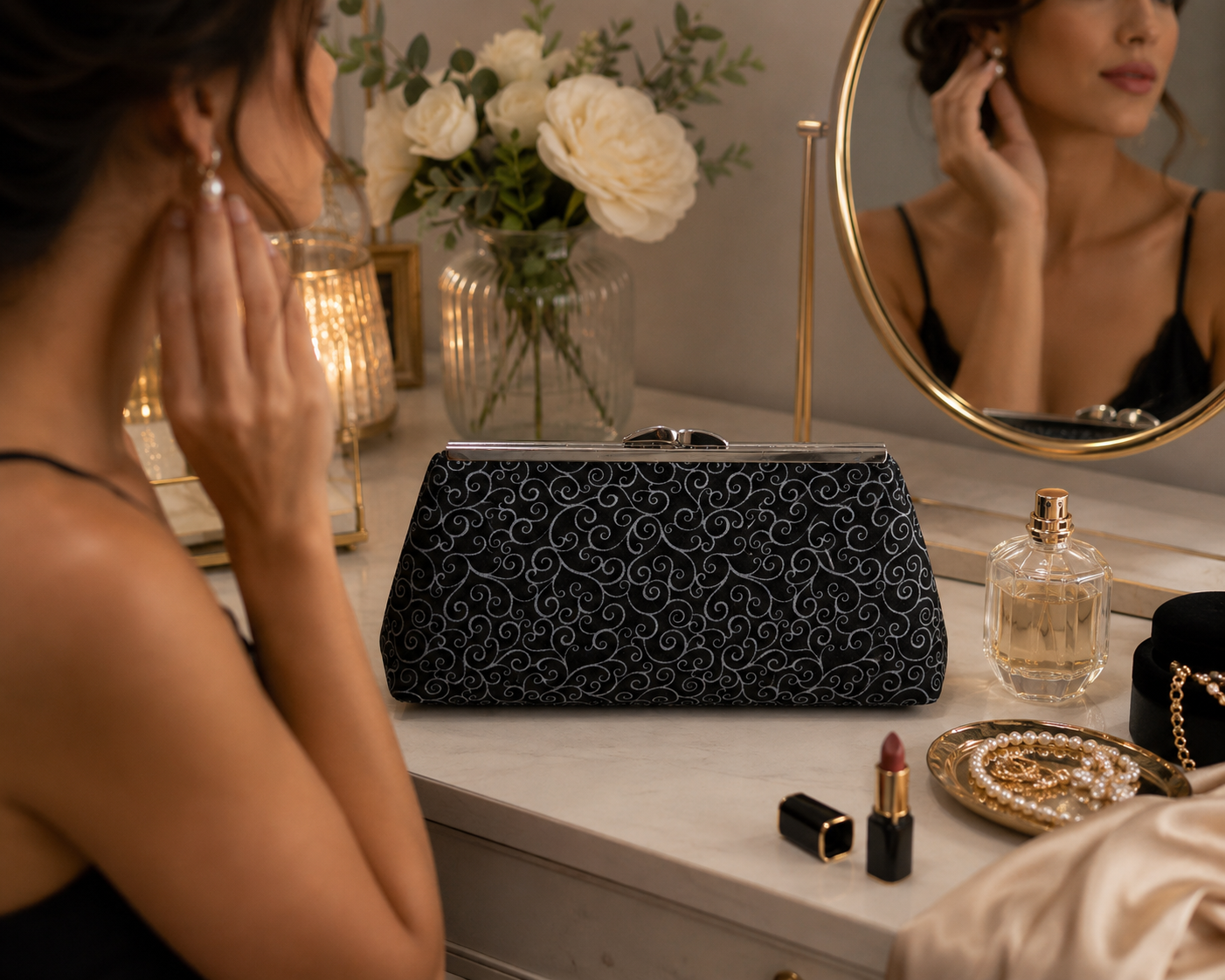 Midnight Vine Handmade Evening Clutch