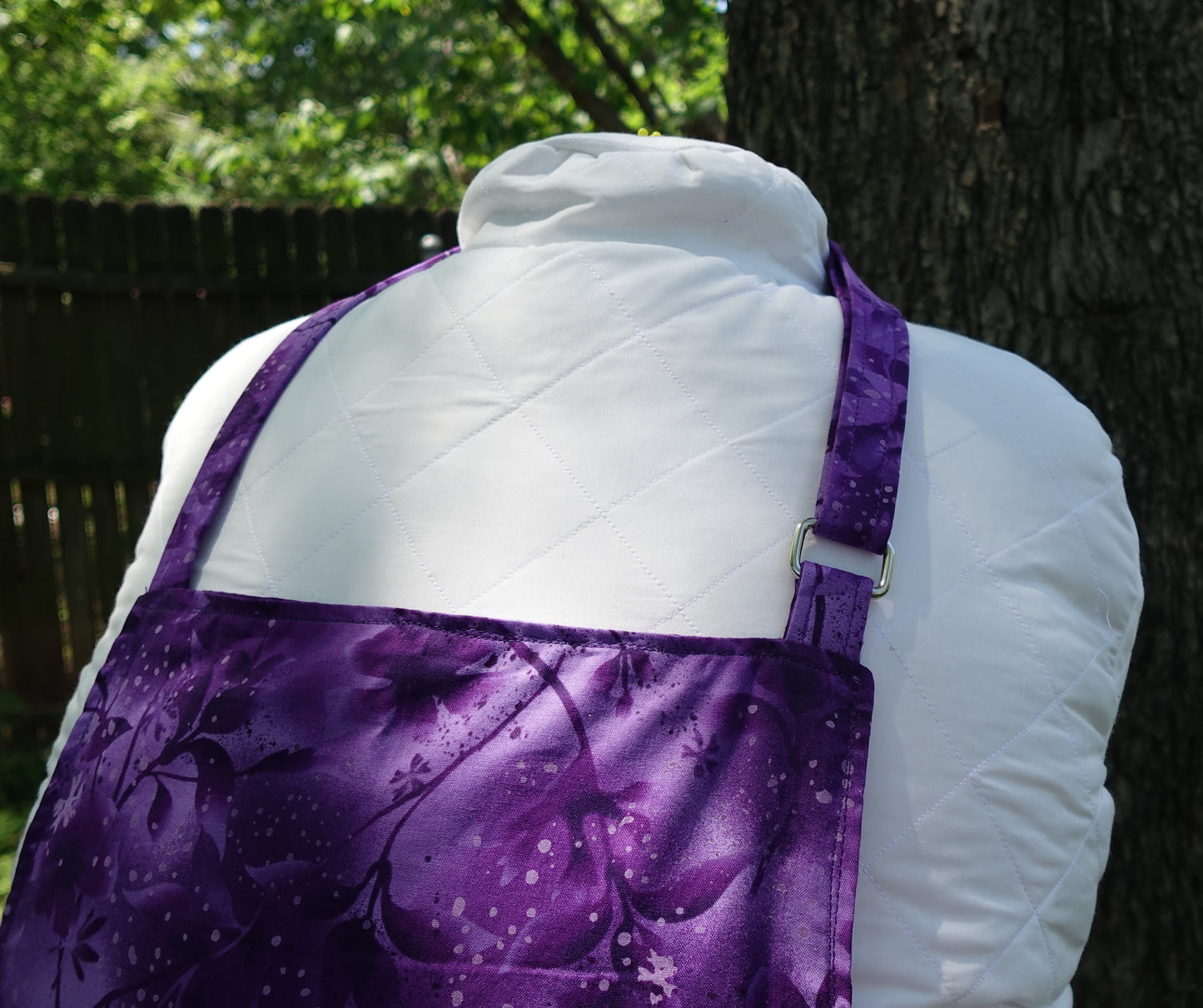 Purple Floral Handmade Pocket Apron