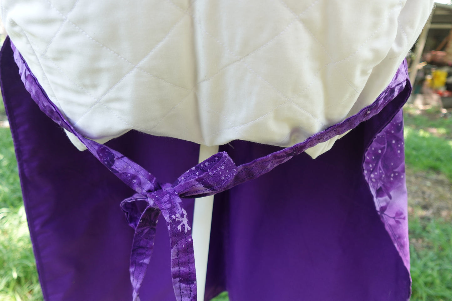 Purple Floral Handmade Pocket Apron