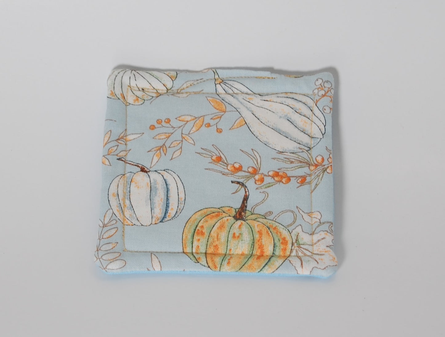 Pumpkin Patch Mug Rug Set – Handmade Fall Fabric Coasters