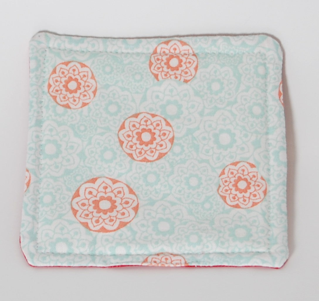 Floral Fabric Coasters Set of 4 | Reversible Mug Rugs | Handmade Coffee Bar Decor | Cottagecore Kitchen Gift