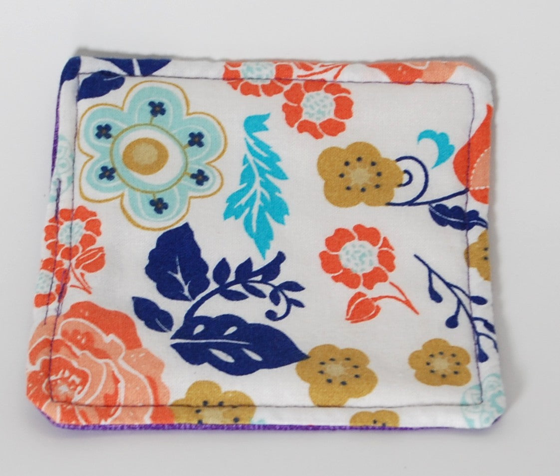 Floral Fabric Coasters Set of 4 | Reversible Mug Rugs | Handmade Coffee Bar Decor | Cottagecore Kitchen Gift