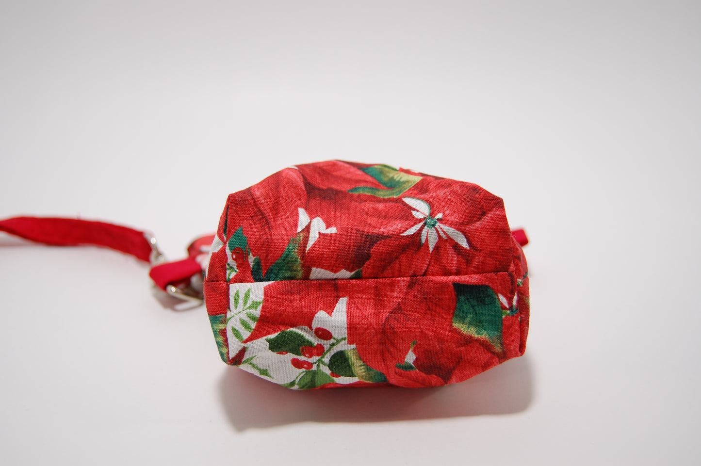 Red Poinsettia 6" Zipper Pouch with Wristlet