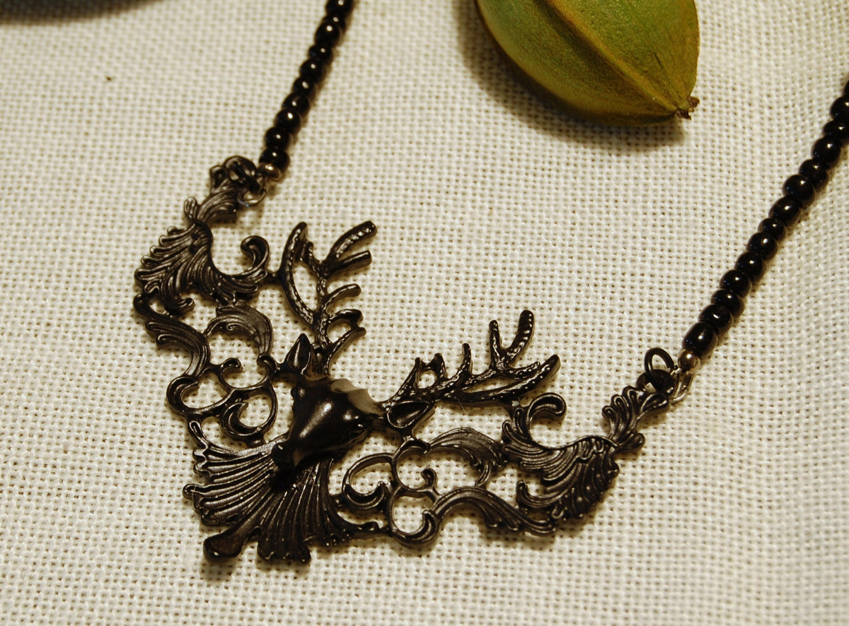 Stag of the Wild Hunt Gothic Necklace