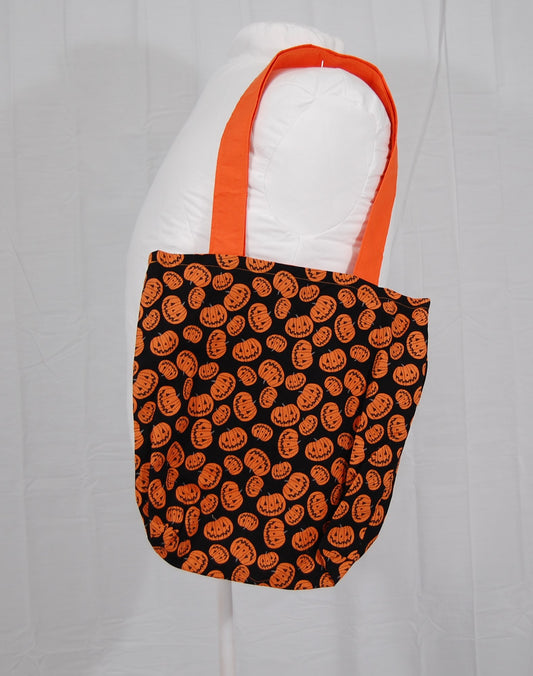 Kids Halloween Trick-or-Treat Tote Bag with Orange Handles