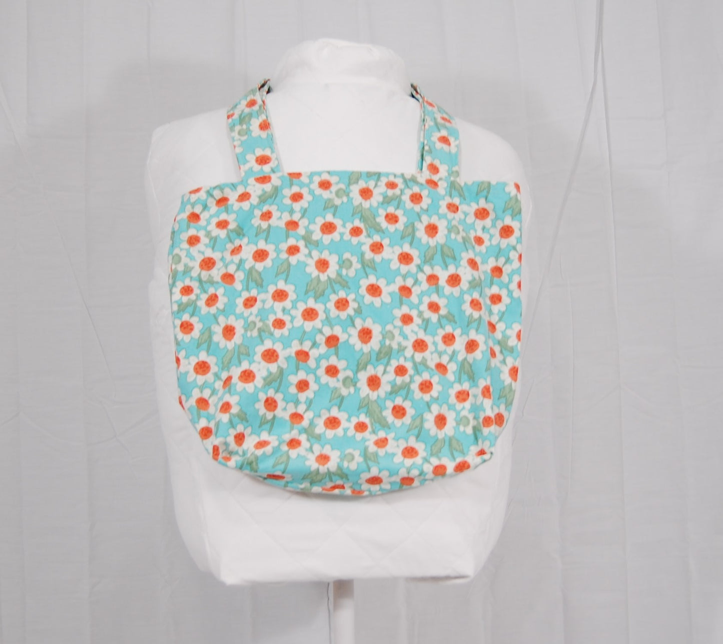 Handmade Daisy Print Tote Purse | Retro Floral Everyday Bag
