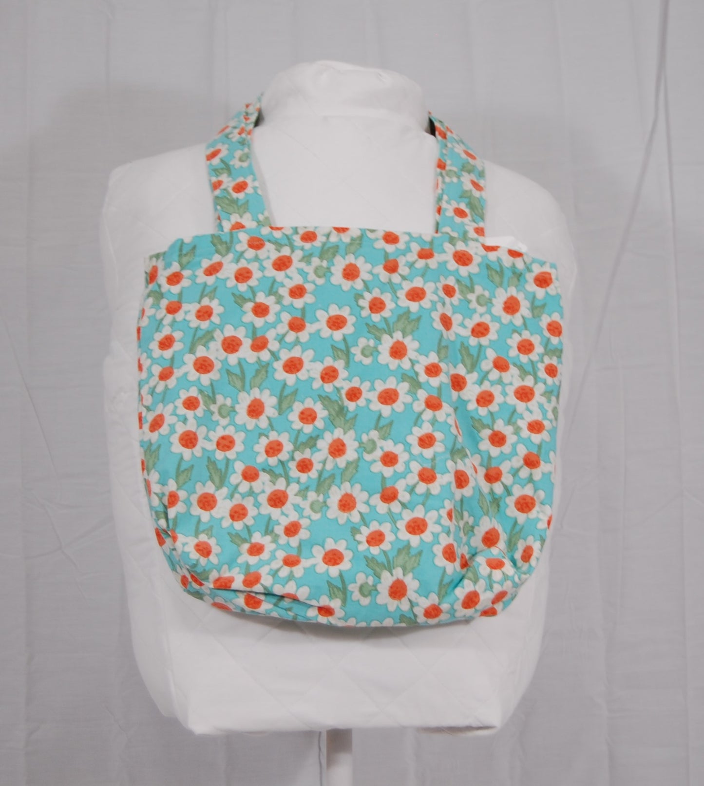 Handmade Daisy Print Tote Purse | Retro Floral Everyday Bag