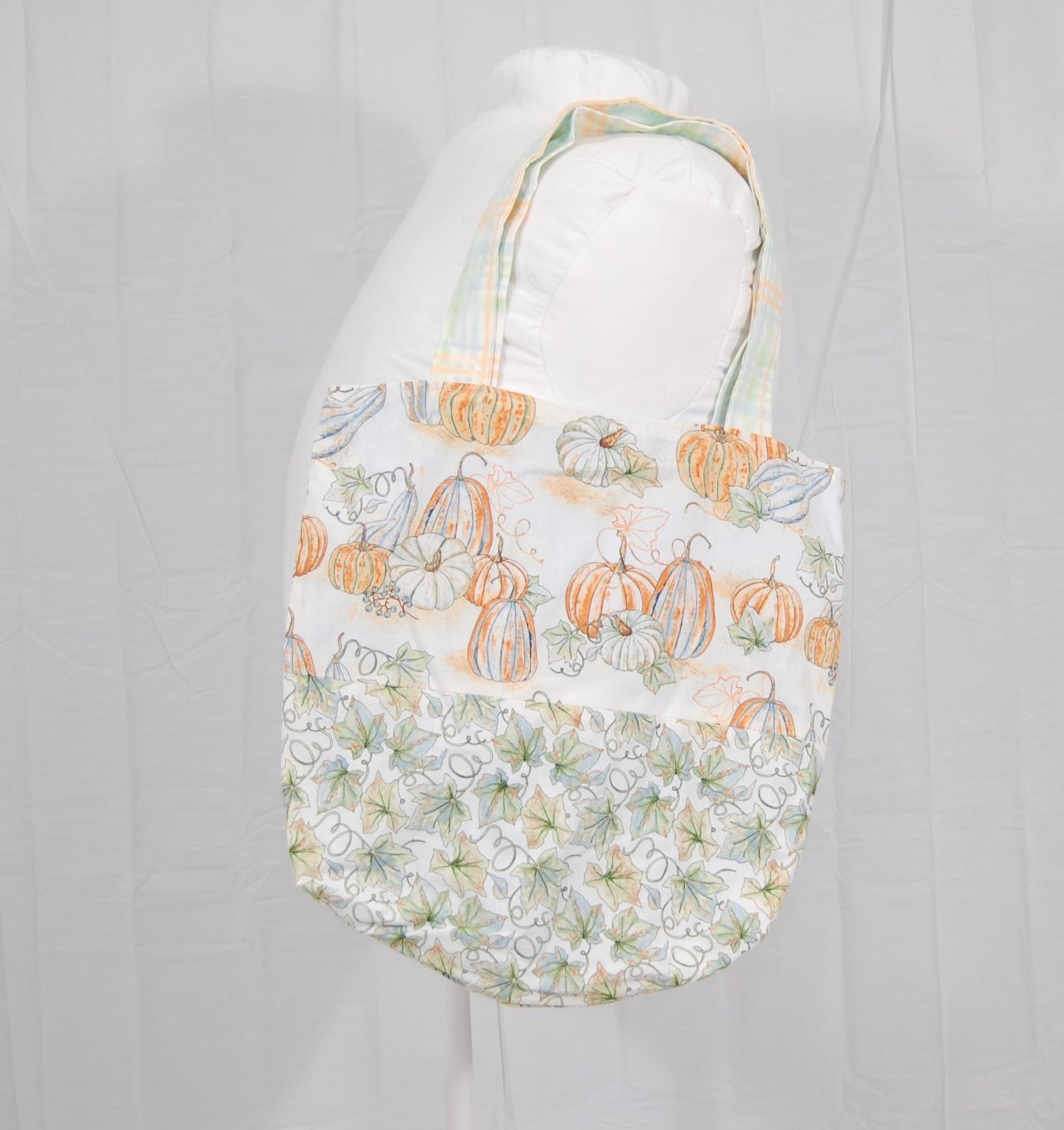 Pumpkin Patch Tote Bag | Handmade Fall Book Tote | Reusable Autumn Grocery Bag | Cottagecore Everyday Shoulder Bag