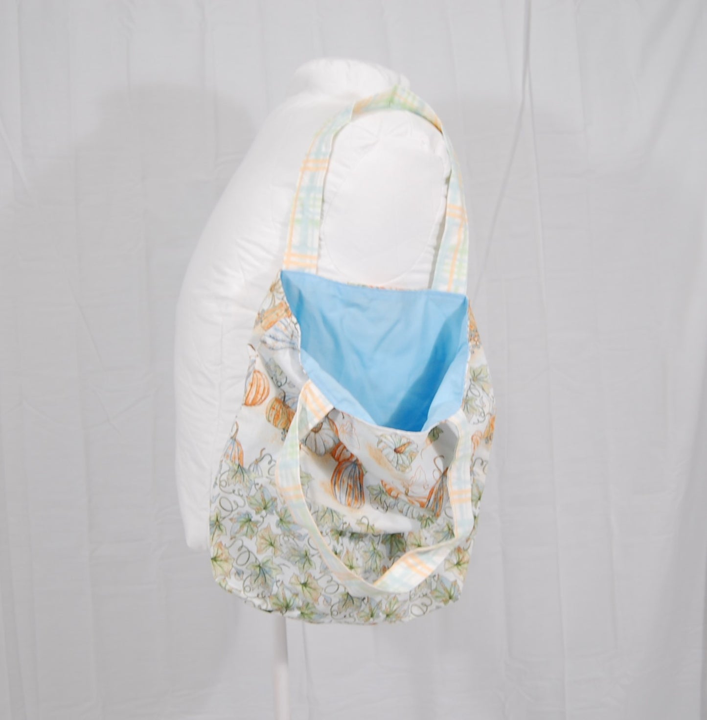 Pumpkin Patch Tote Bag | Handmade Fall Book Tote | Reusable Autumn Grocery Bag | Cottagecore Everyday Shoulder Bag