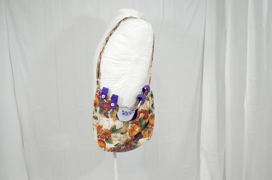 Floral Print Soft Sided Shoulder Bag Made of Recycled Materials