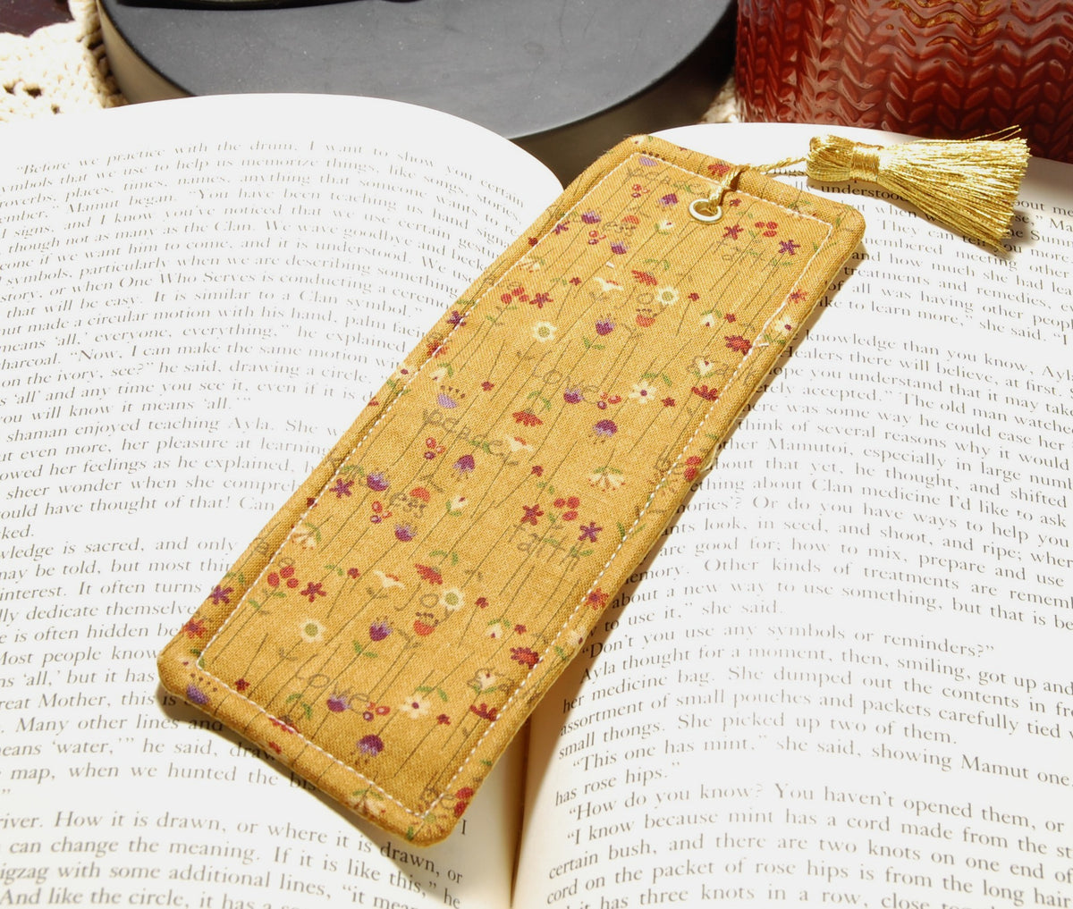 Autumn Florals Handmade Fabric Bookmark