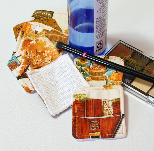 Autumn Harvest Reusable Quilted Makeup Remover Pads – Set of 7