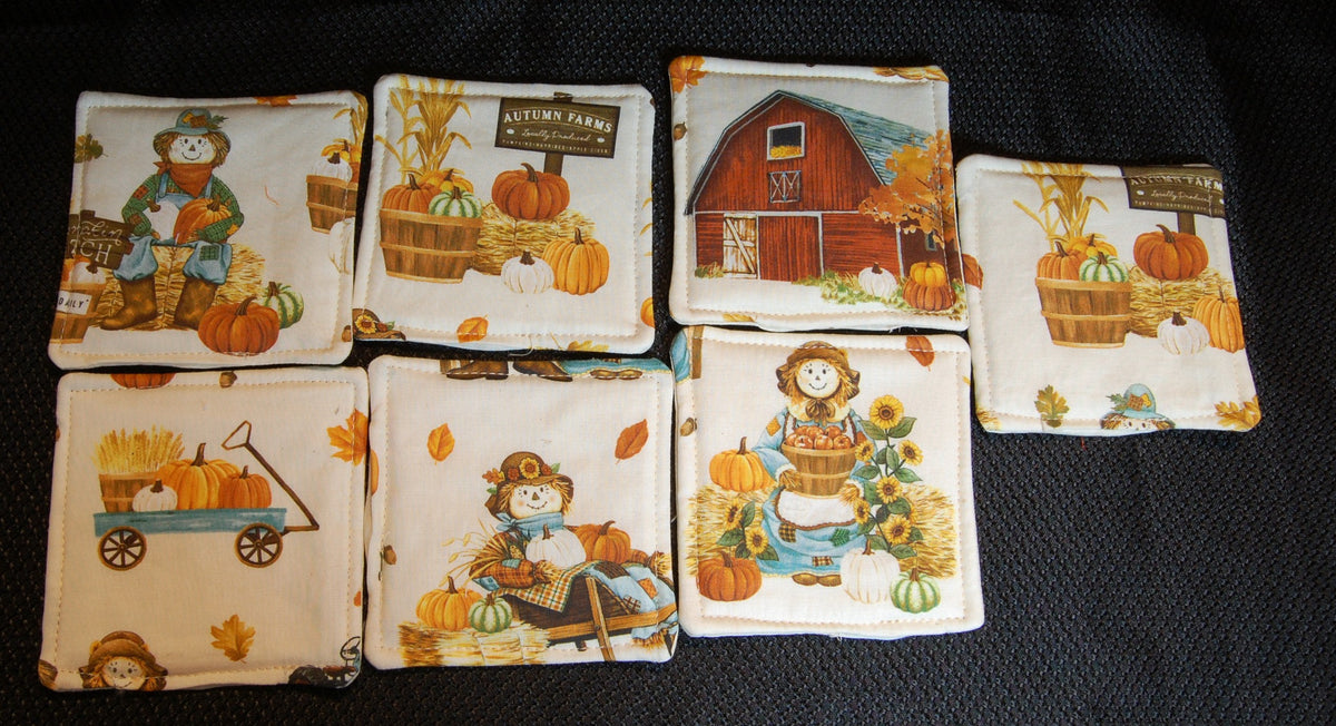 Autumn Harvest Quilted Coaster Set