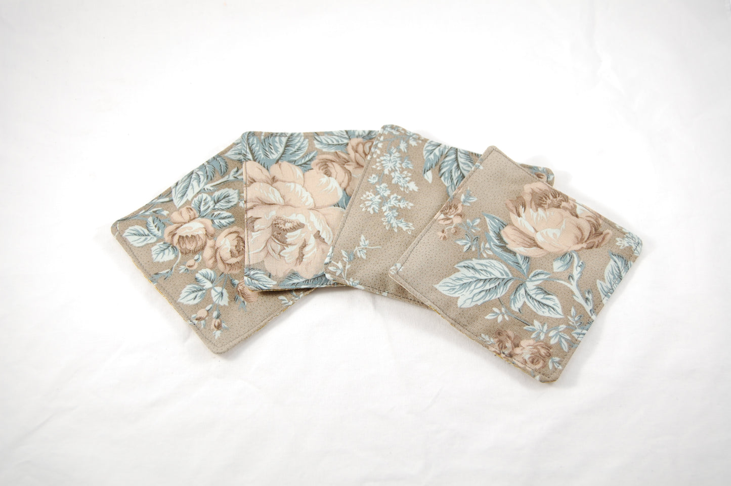 Vintage Rose Mug Rug Coaster Set