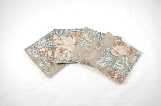 Vintage Rose Mug Rug Coaster Set