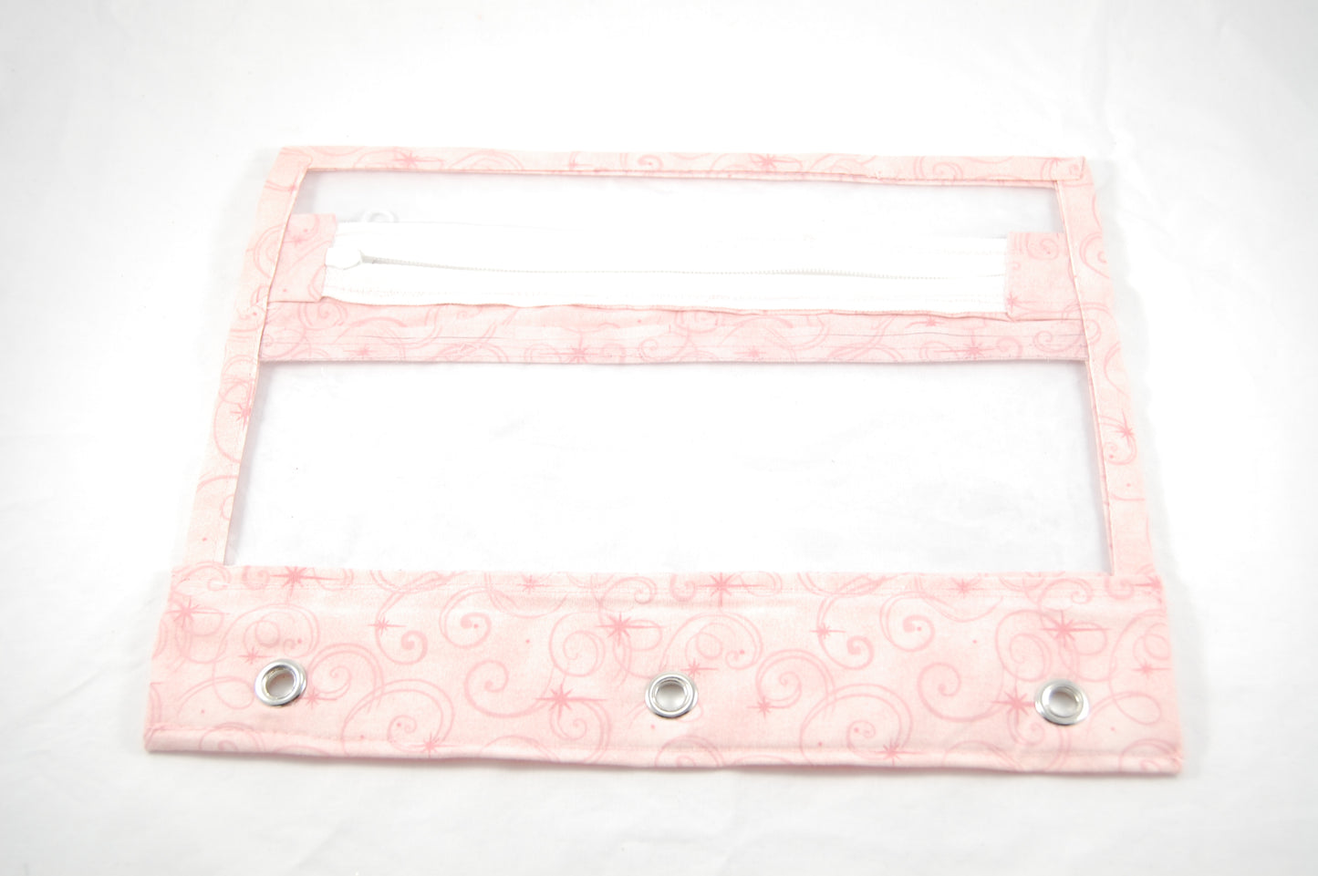 Handmade Pencil Pouch for 3 Ring Binder | Pink School Supply Organizer