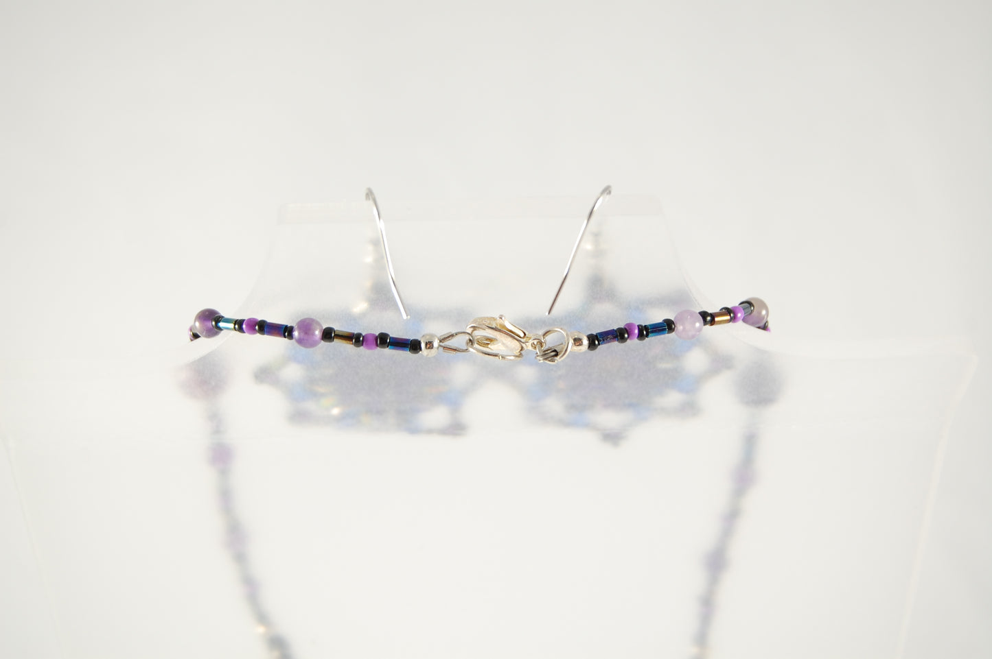 Purple and Blue Mandala Statement Necklace & Earring Set