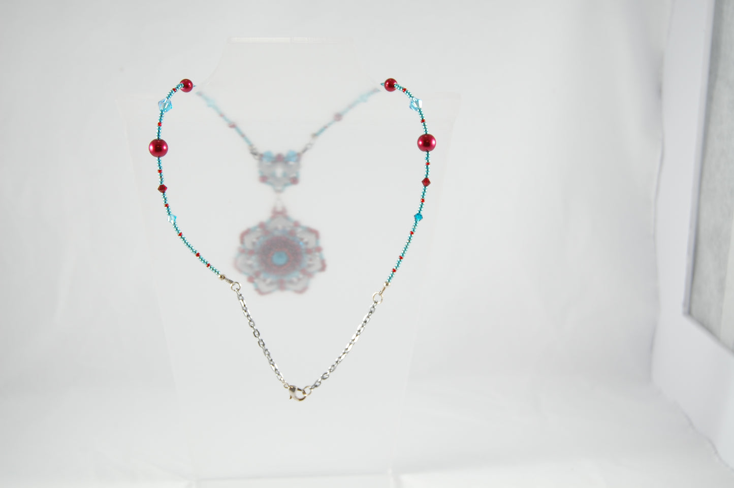 Celestial Bloom Beaded Pendant Necklace