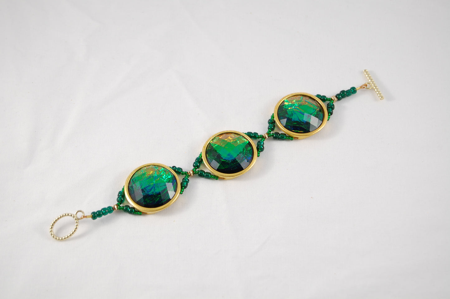 Emerald Faceted Statement Bracelet