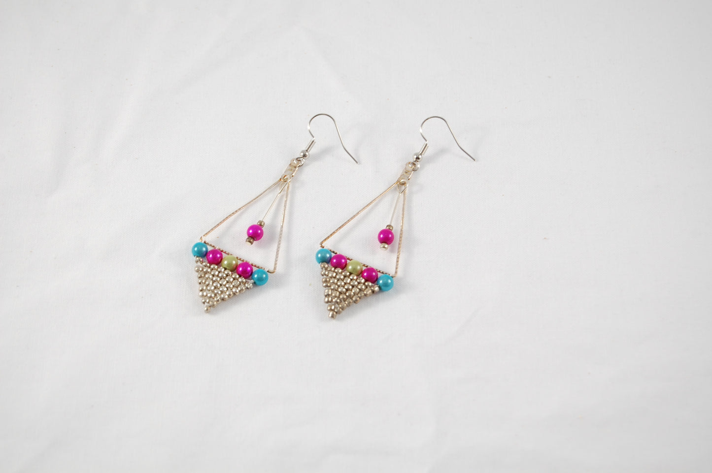Retro Pop Geometric Drop Earrings