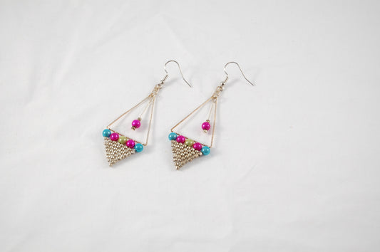 Retro Pop Geometric Drop Earrings