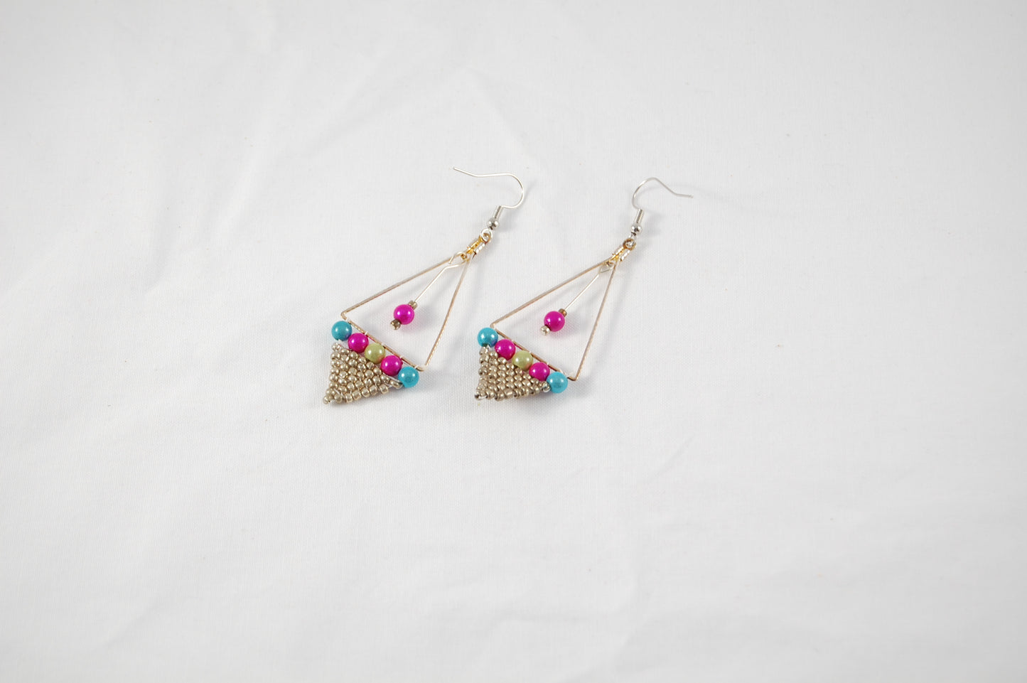 Retro Pop Geometric Drop Earrings