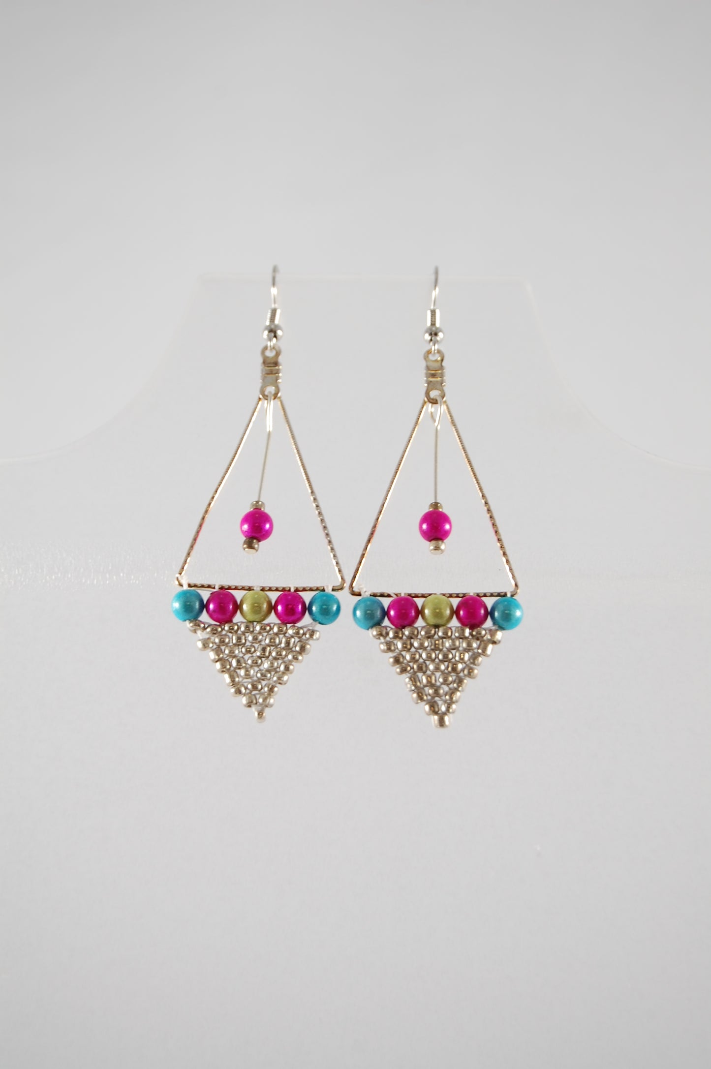 Retro Pop Geometric Drop Earrings