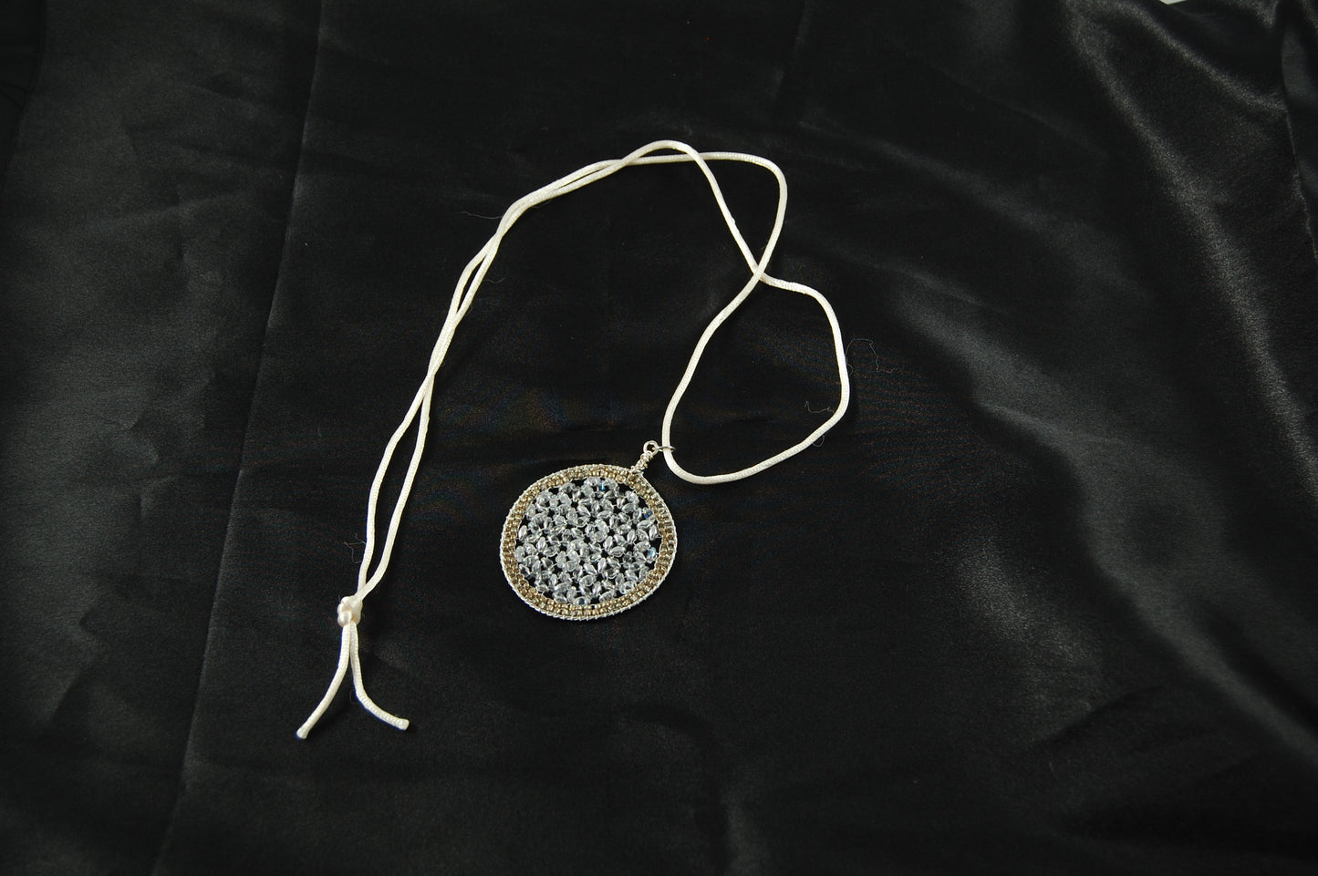 Crystal Flower of Life Sacred Geometry Pendant.