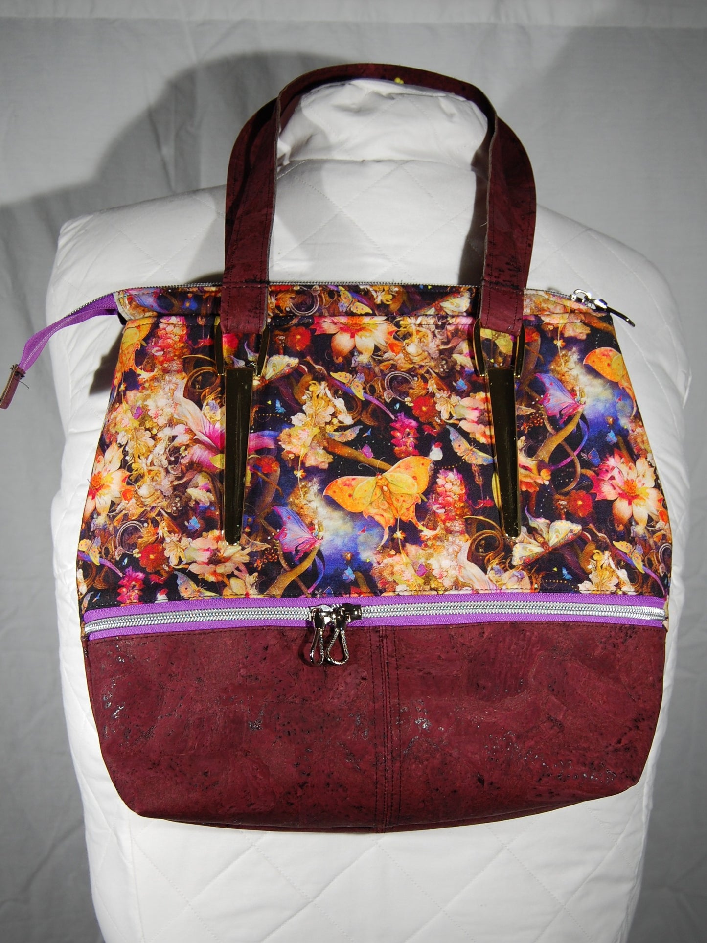 Midnight Garden Cork Handbag