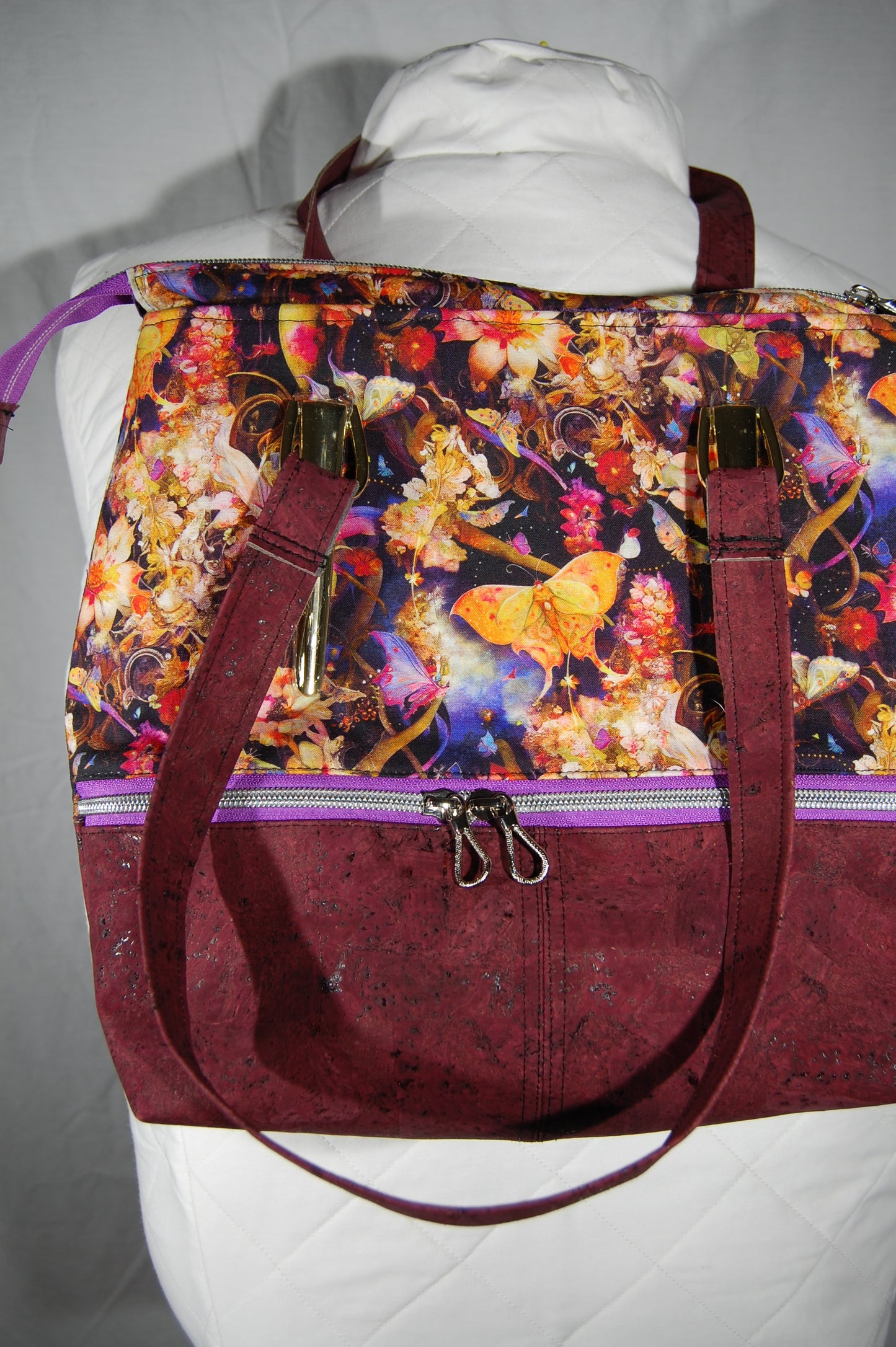 Midnight Garden Cork Handbag