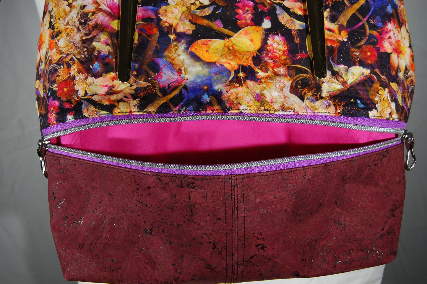 Midnight Garden Cork Handbag