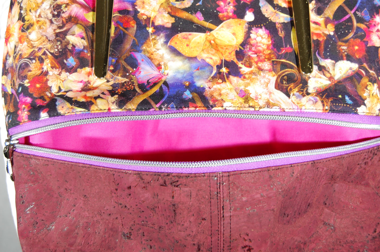 Midnight Garden Cork Handbag