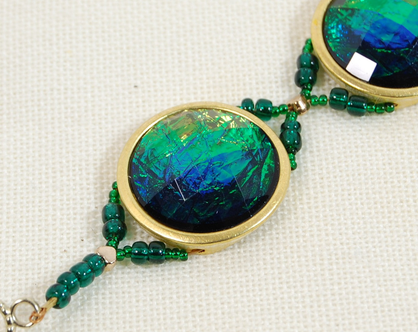 Emerald Faceted Statement Bracelet