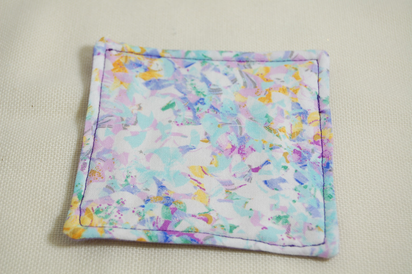 Lavender Floral Mug Rug Set – Handmade Fabric Coasters for Coffee & Tea