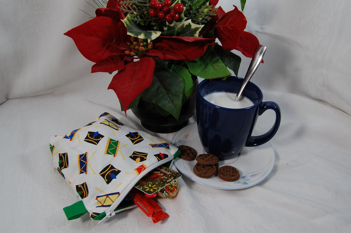 Little Drummer Boy Zipper Pouch | Handmade Christmas Mini Bag