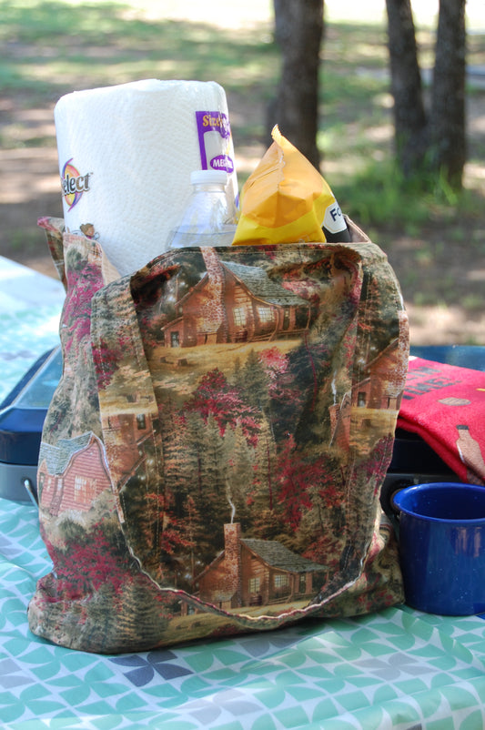 Rustic Log Cabin Tote Bag
