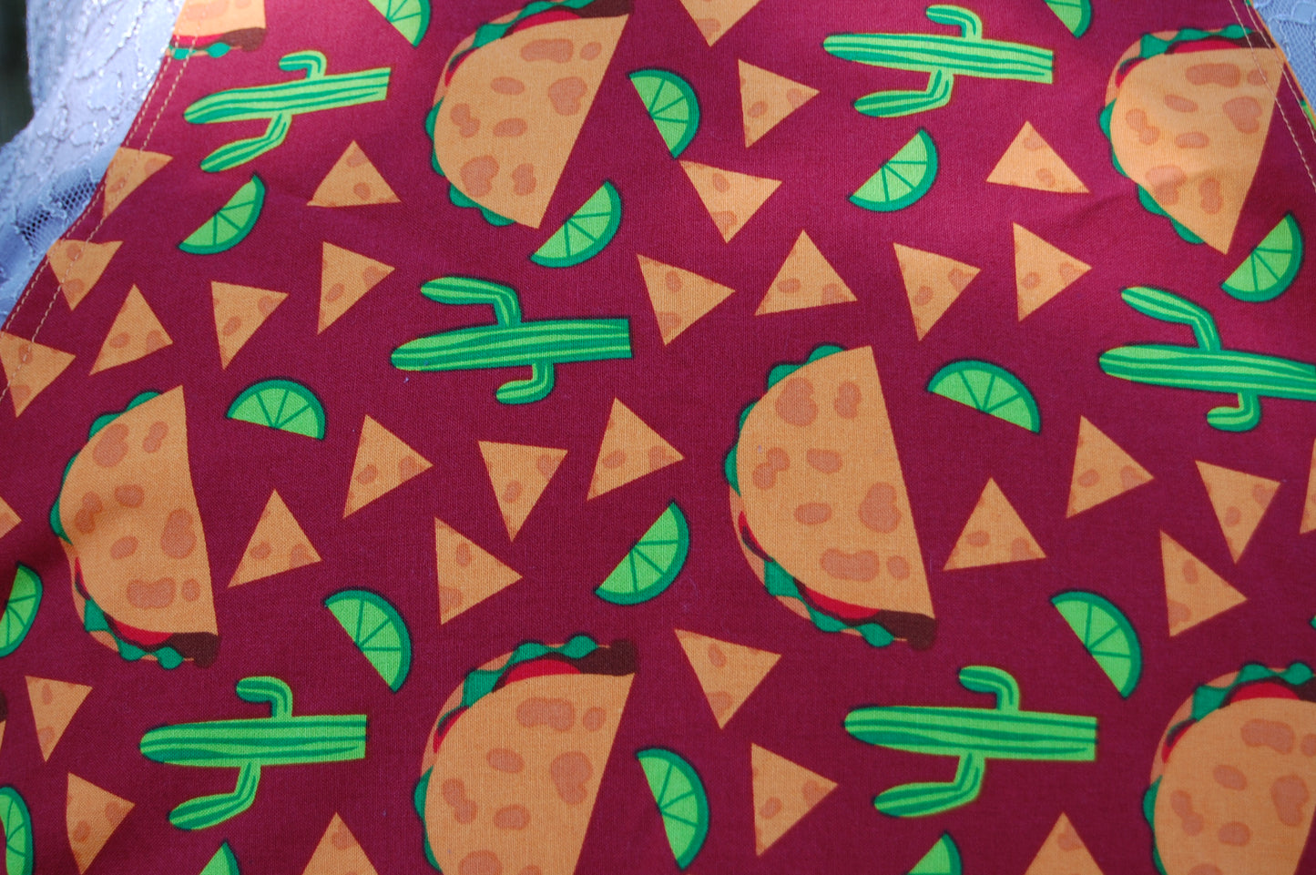 Handmade Taco Apron with Pockets | Taco Tuesday Kitchen Apron | Cooking & Grilling Gift for Taco Lovers