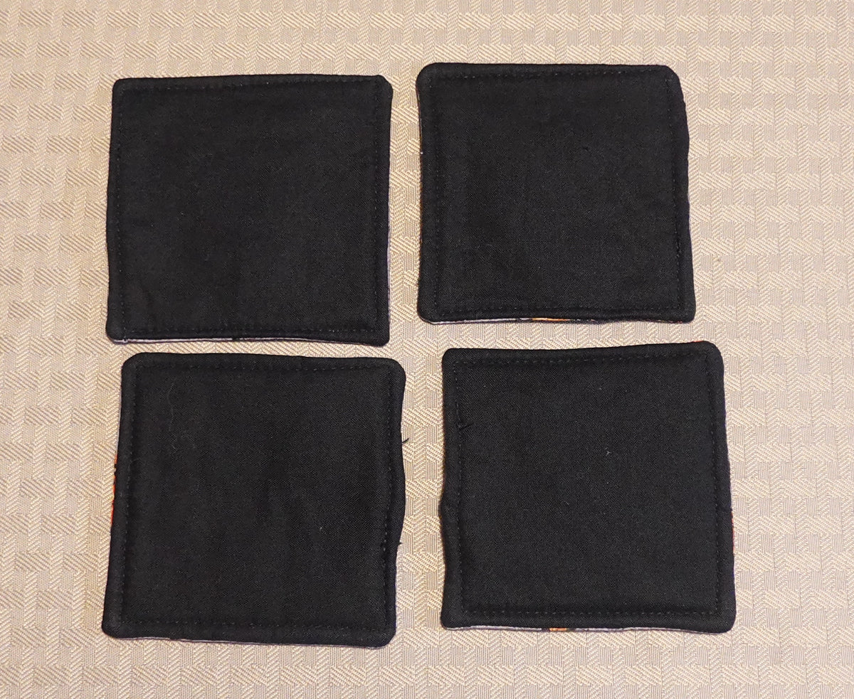 Rustic Pumpkin Quilted Coasters | Set of 4